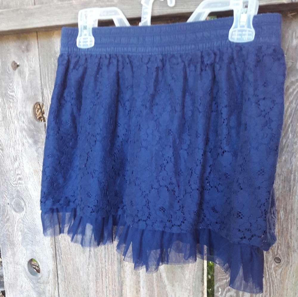 Dark blue lace skirt